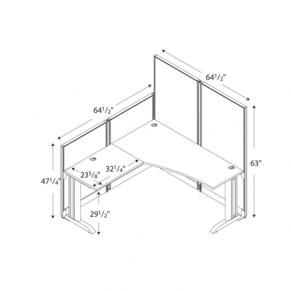 L Shaped Cubical Workstation 65x65
