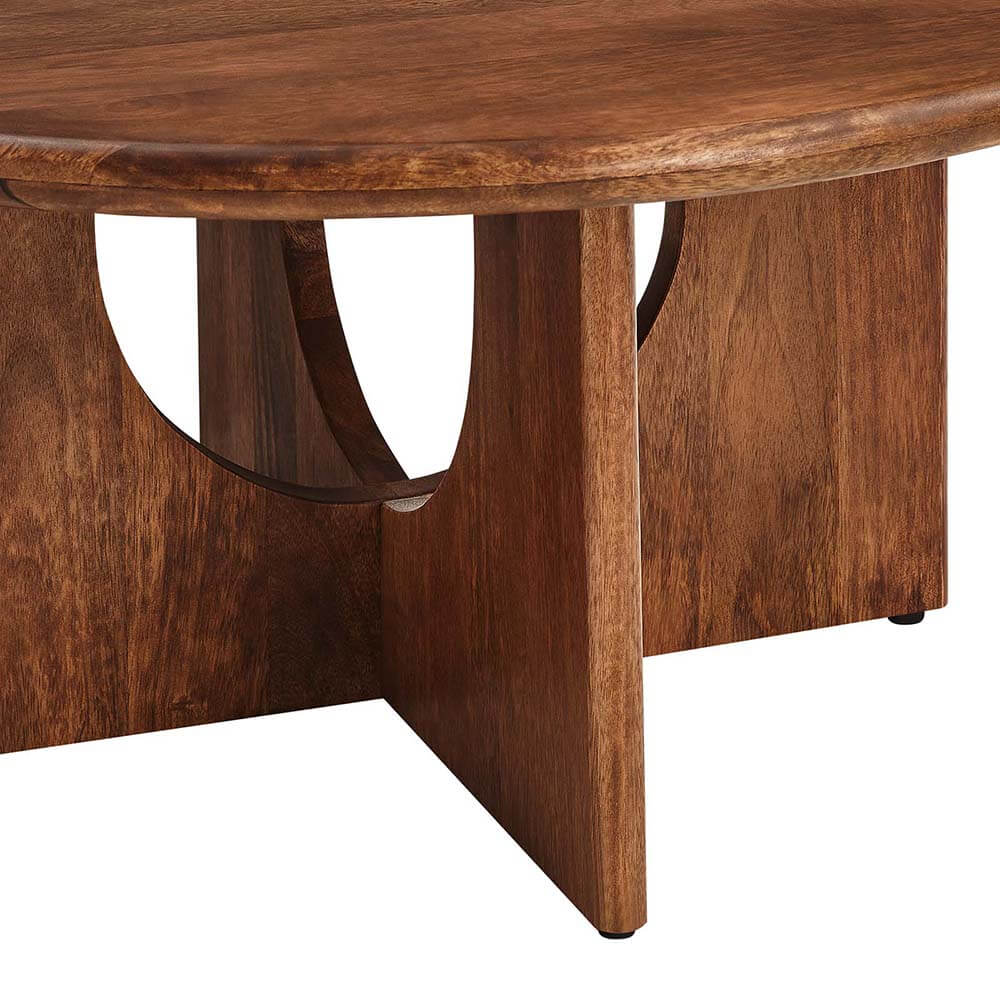 Wood Coffee Table Natural Finish 34 inch diameter