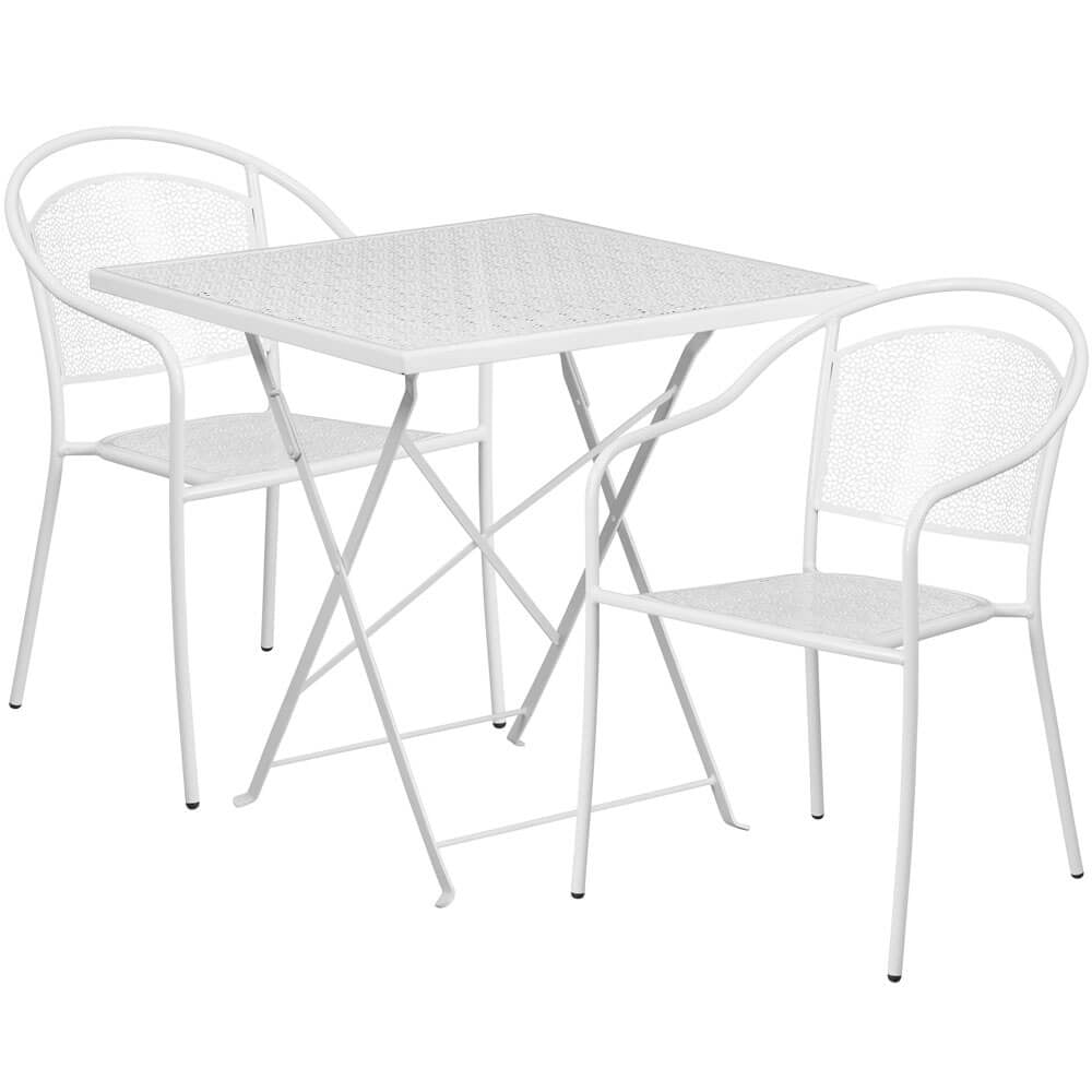 Panini 28 Inch Metal Bistro Set with 2 Chairs Foldable