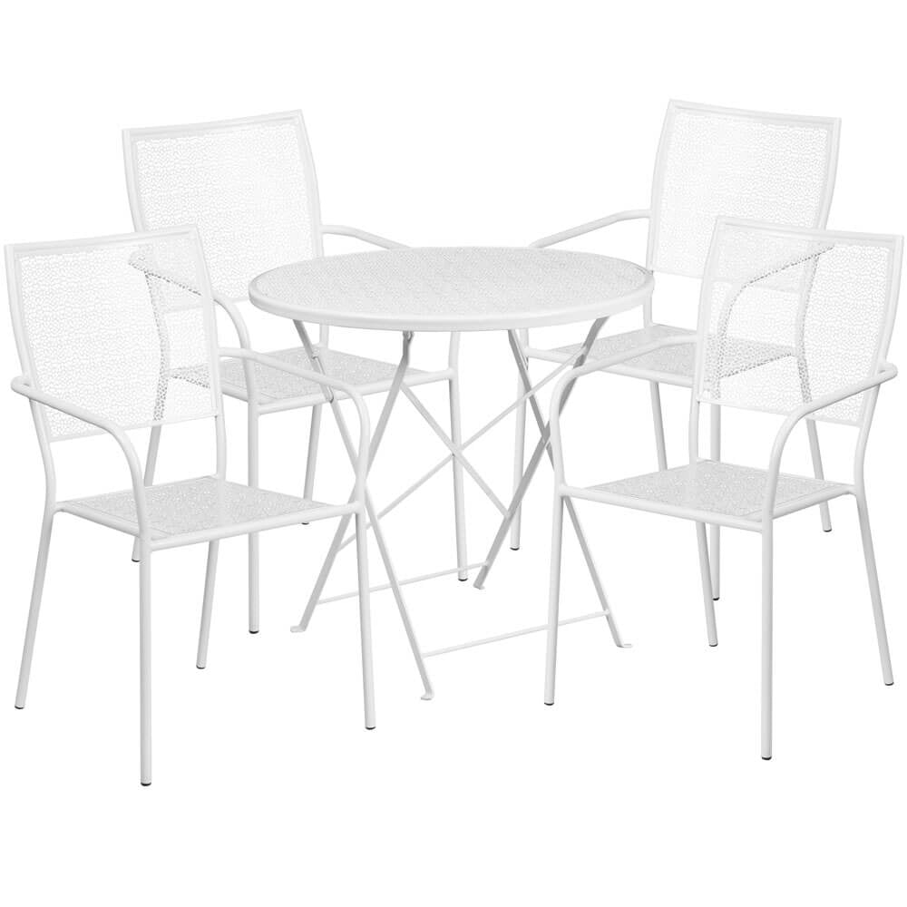Panini 30 Inch Outdoor Patio Bistro Set with 4 Chairs Foldable
