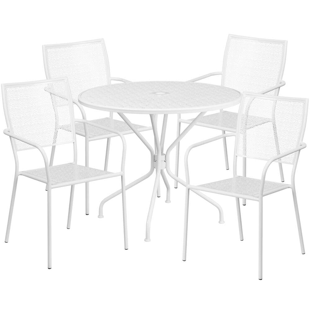 Panini 35.25 Inch Garden Bistro Set 4 Chairs