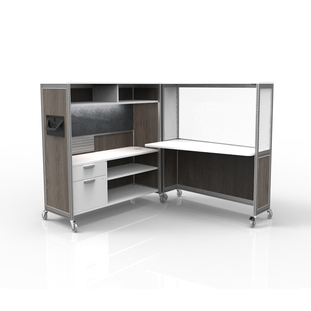 Mobile Folding Cubicle Desk Enhanced