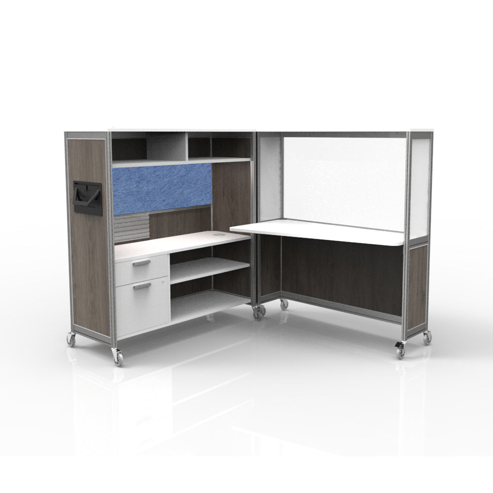 Mobile Folding Cubicle Desk Enhanced