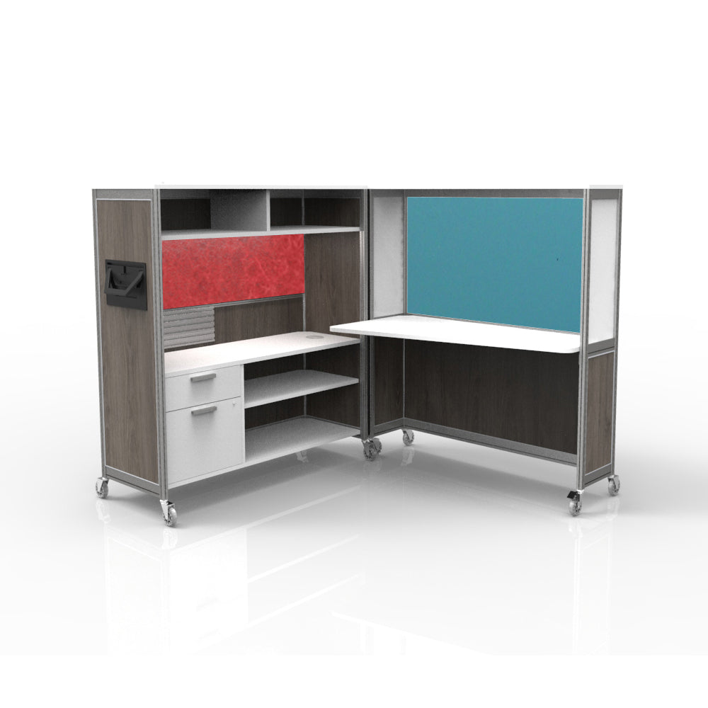 Mobile Folding Cubicle Desk Enhanced