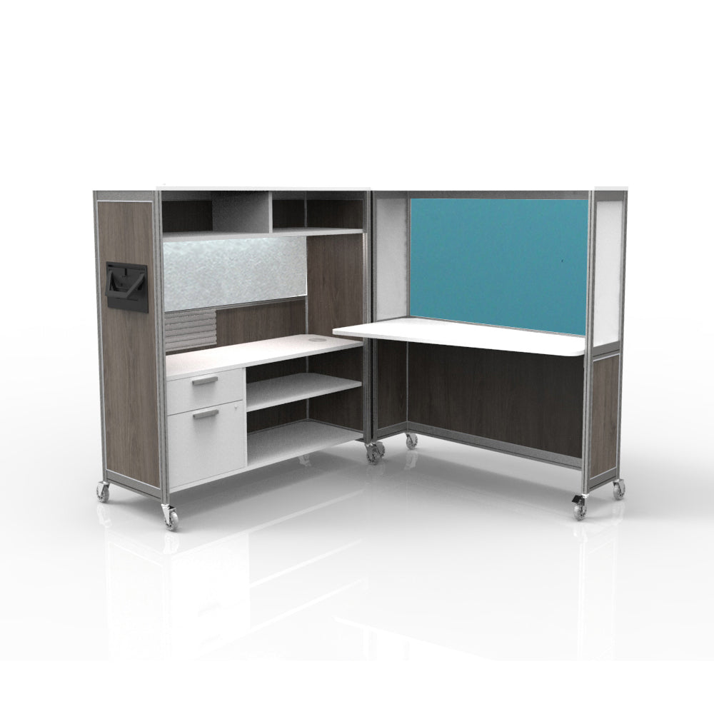 Mobile Folding Cubicle Desk Enhanced