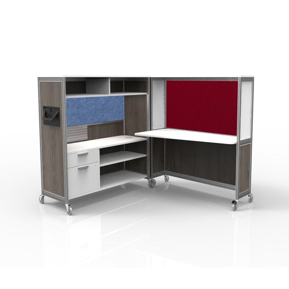 Mobile Folding Cubicle Desk Enhanced