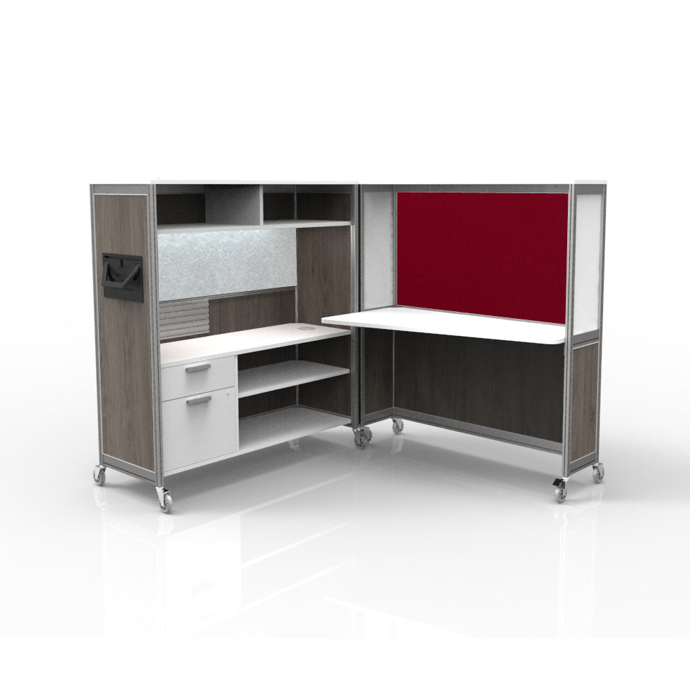 Mobile Folding Cubicle Desk Enhanced