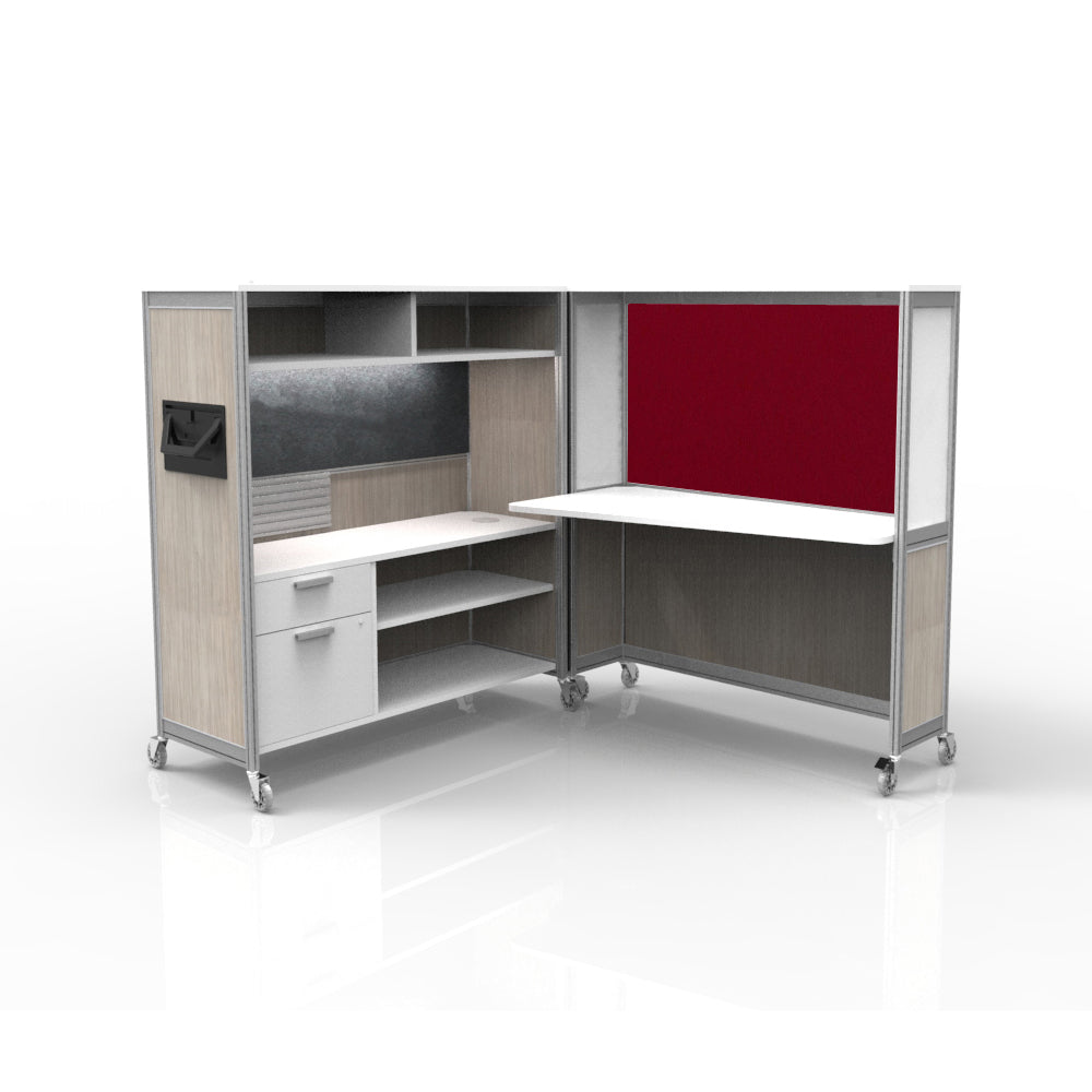 Mobile Folding Cubicle Desk Enhanced