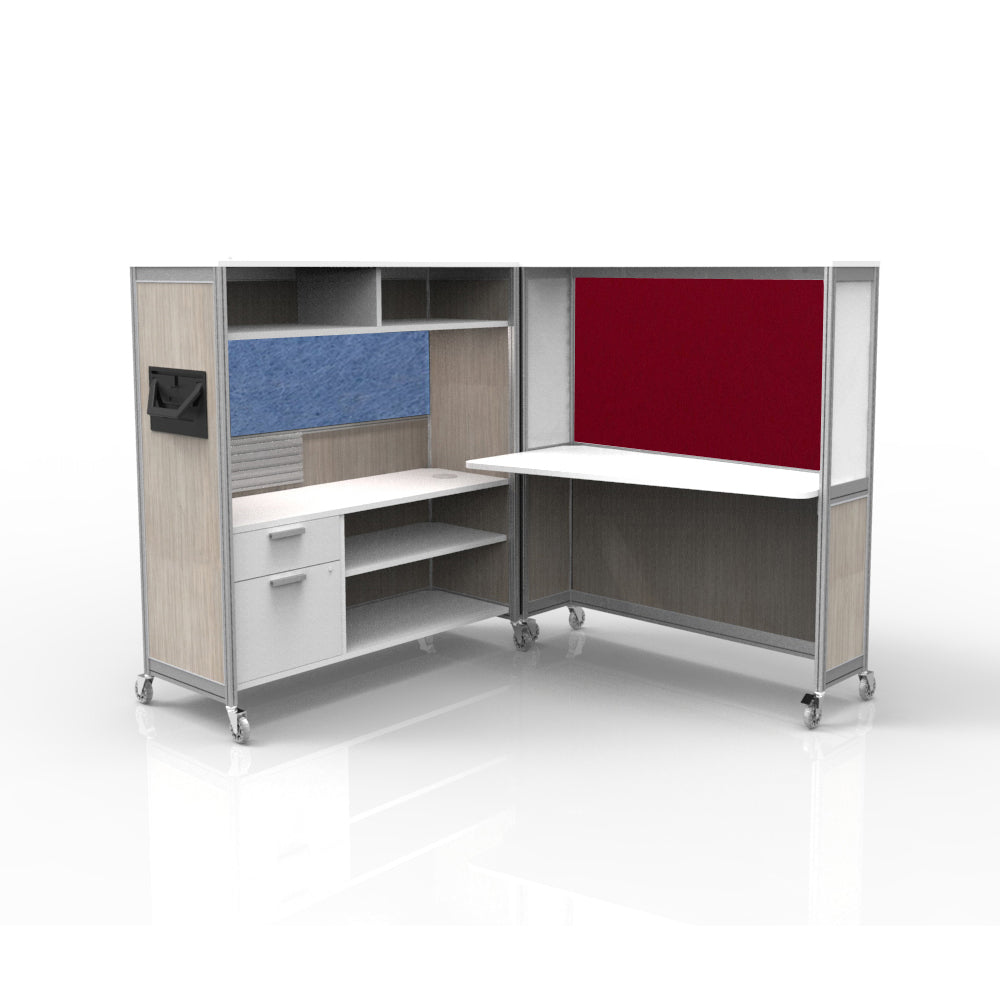 Mobile Folding Cubicle Desk Enhanced