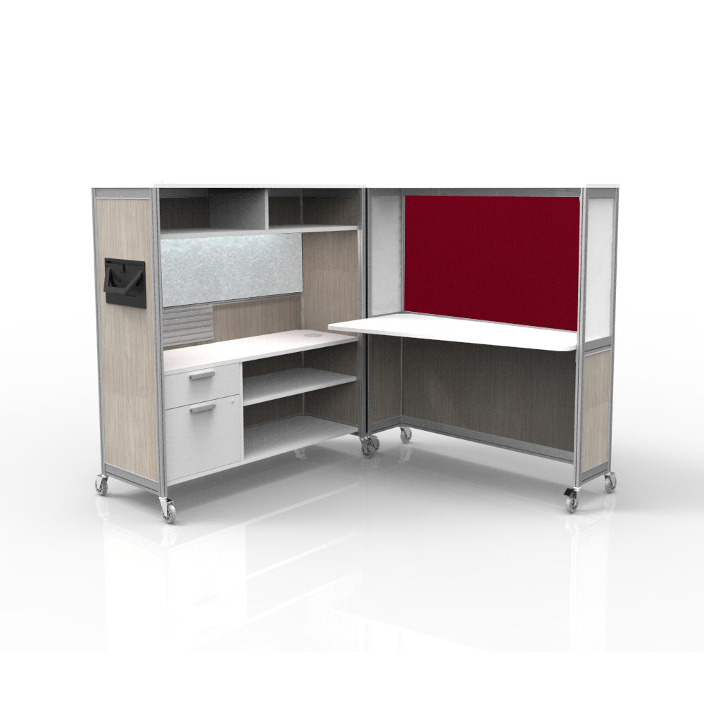 Mobile Folding Cubicle Desk Enhanced