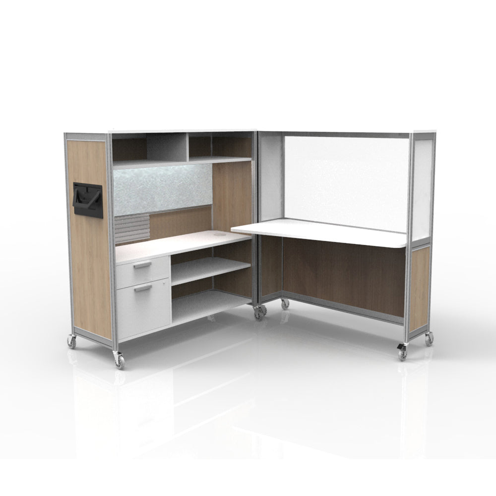 Mobile Folding Cubicle Desk Enhanced