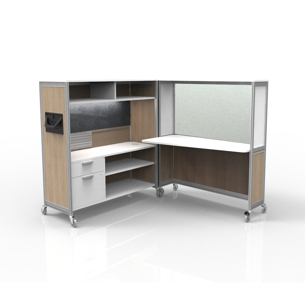 Mobile Folding Cubicle Desk Enhanced