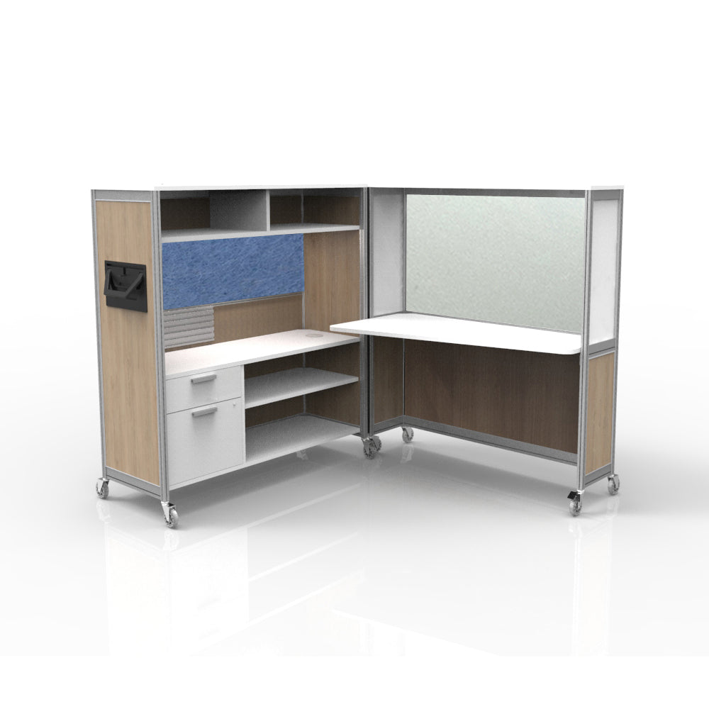 Mobile Folding Cubicle Desk Enhanced
