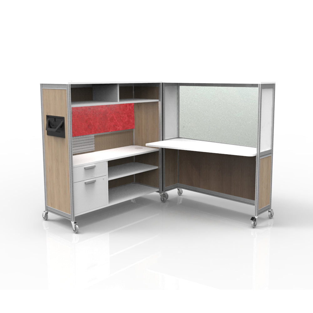 Mobile Folding Cubicle Desk Enhanced