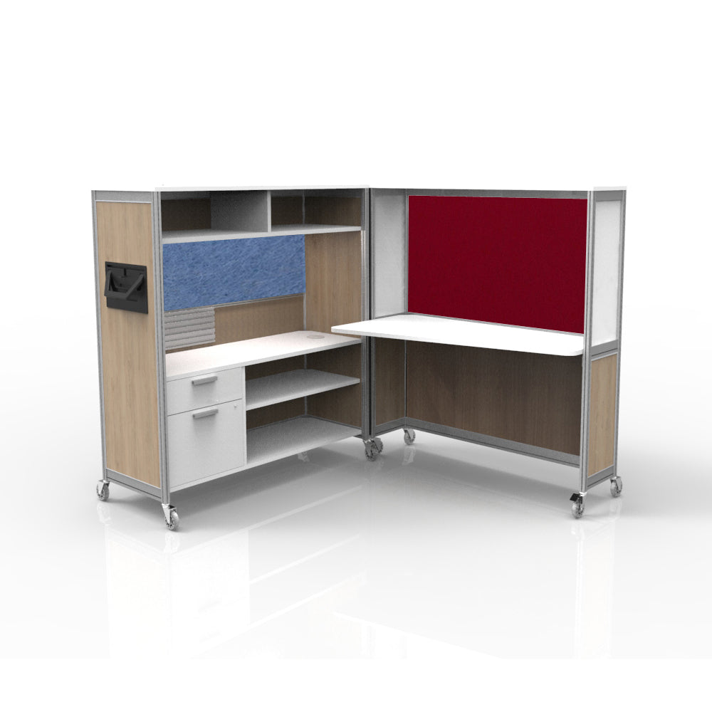 Mobile Folding Cubicle Desk Enhanced