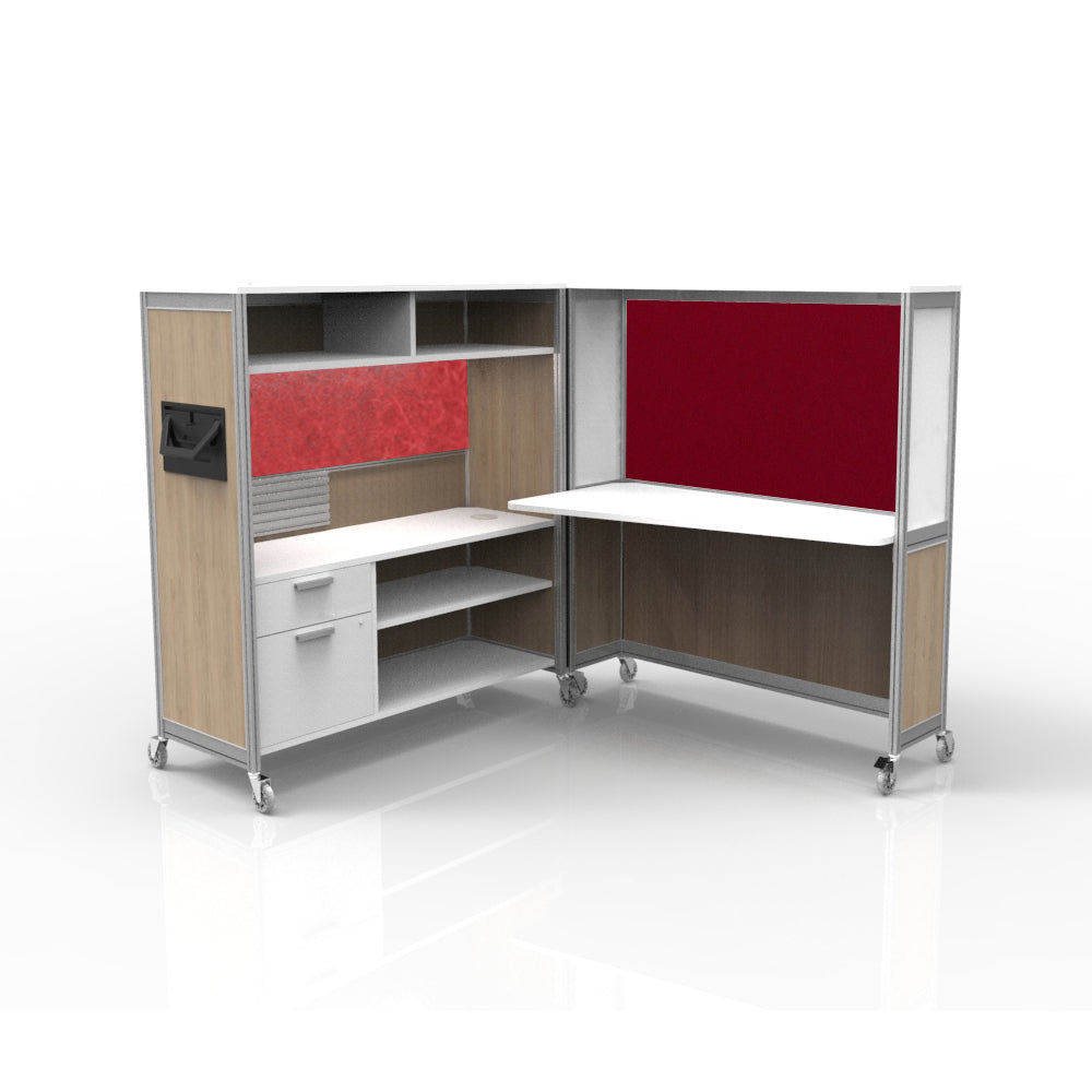 Mobile Folding Cubicle Desk Enhanced