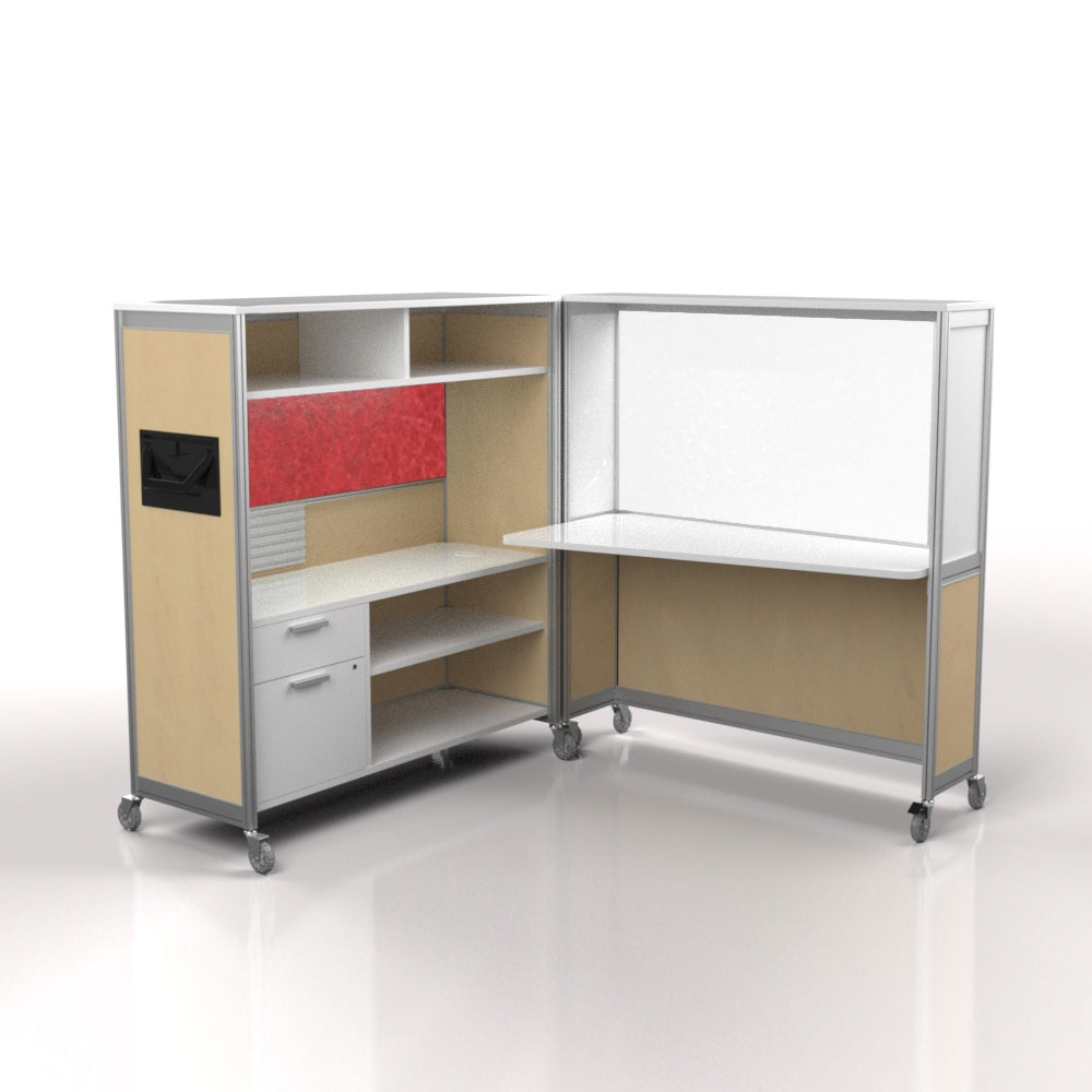 Mobile Folding Cubicle Desk Enhanced