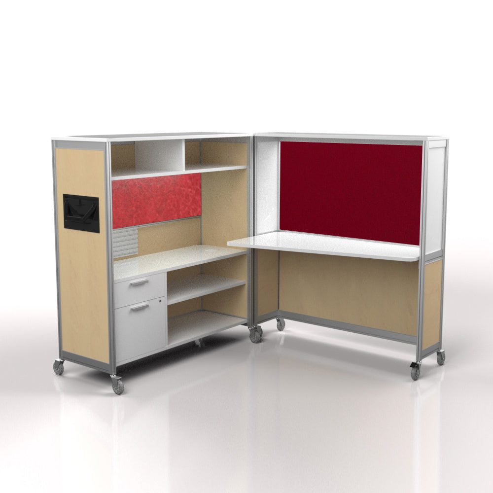 Mobile Folding Cubicle Desk Enhanced