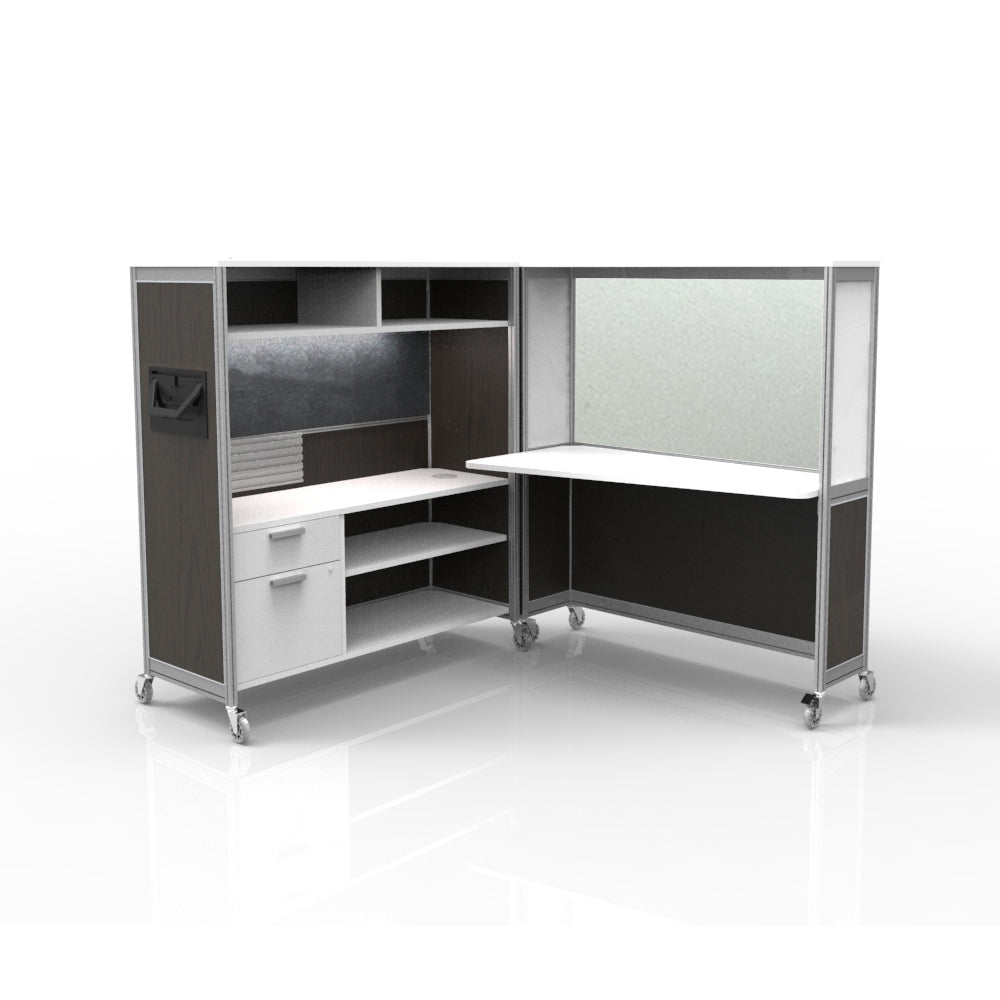 Mobile Folding Cubicle Desk Enhanced