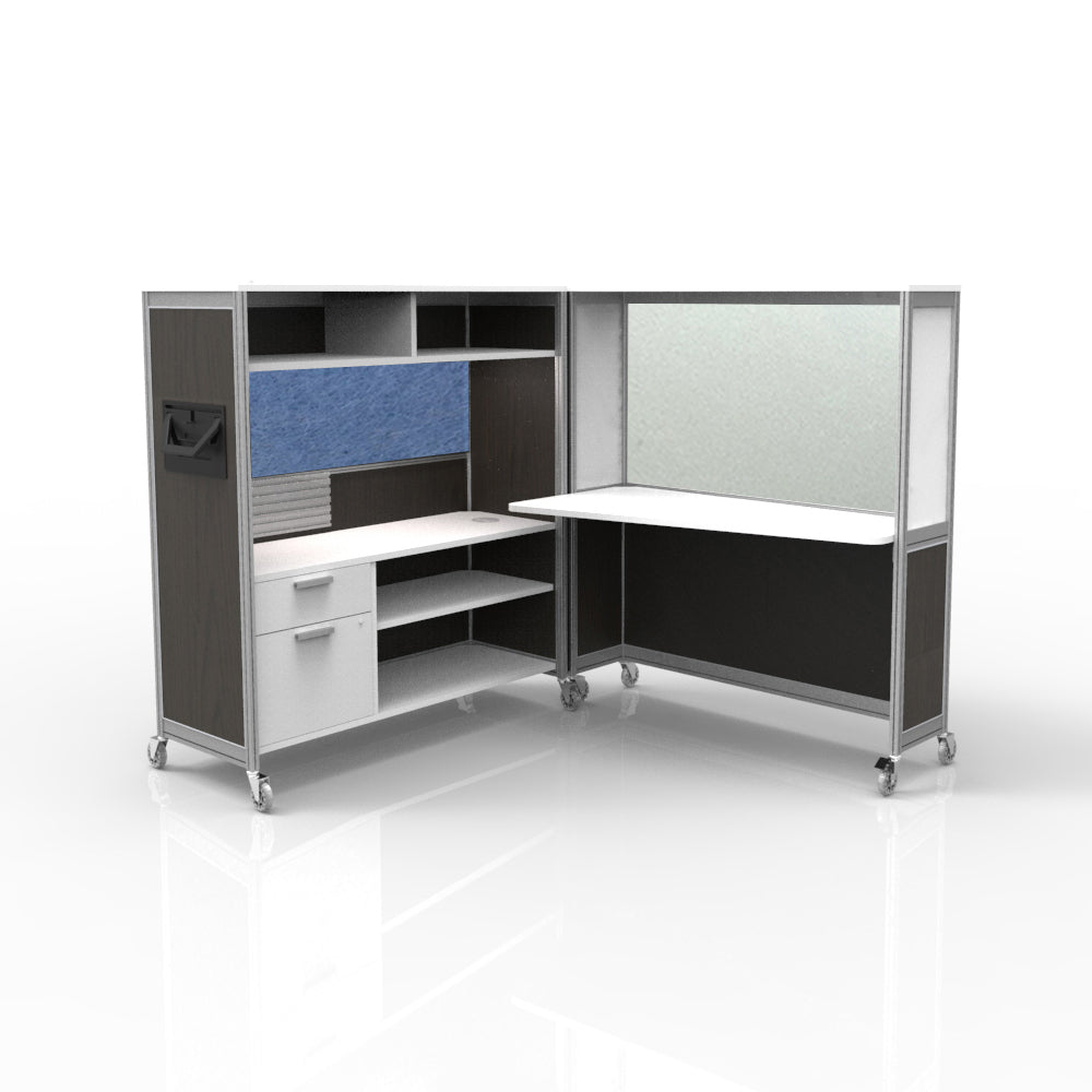 Mobile Folding Cubicle Desk Enhanced