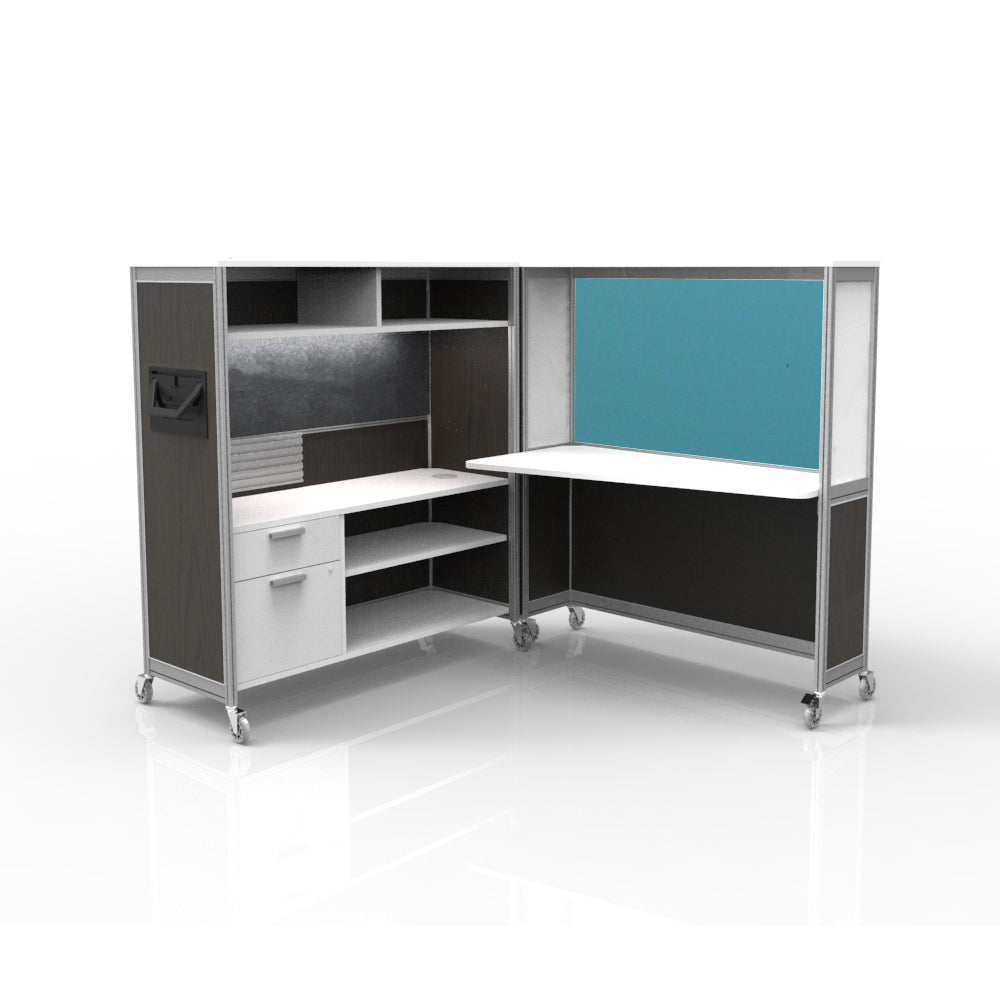 Mobile Folding Cubicle Desk Enhanced