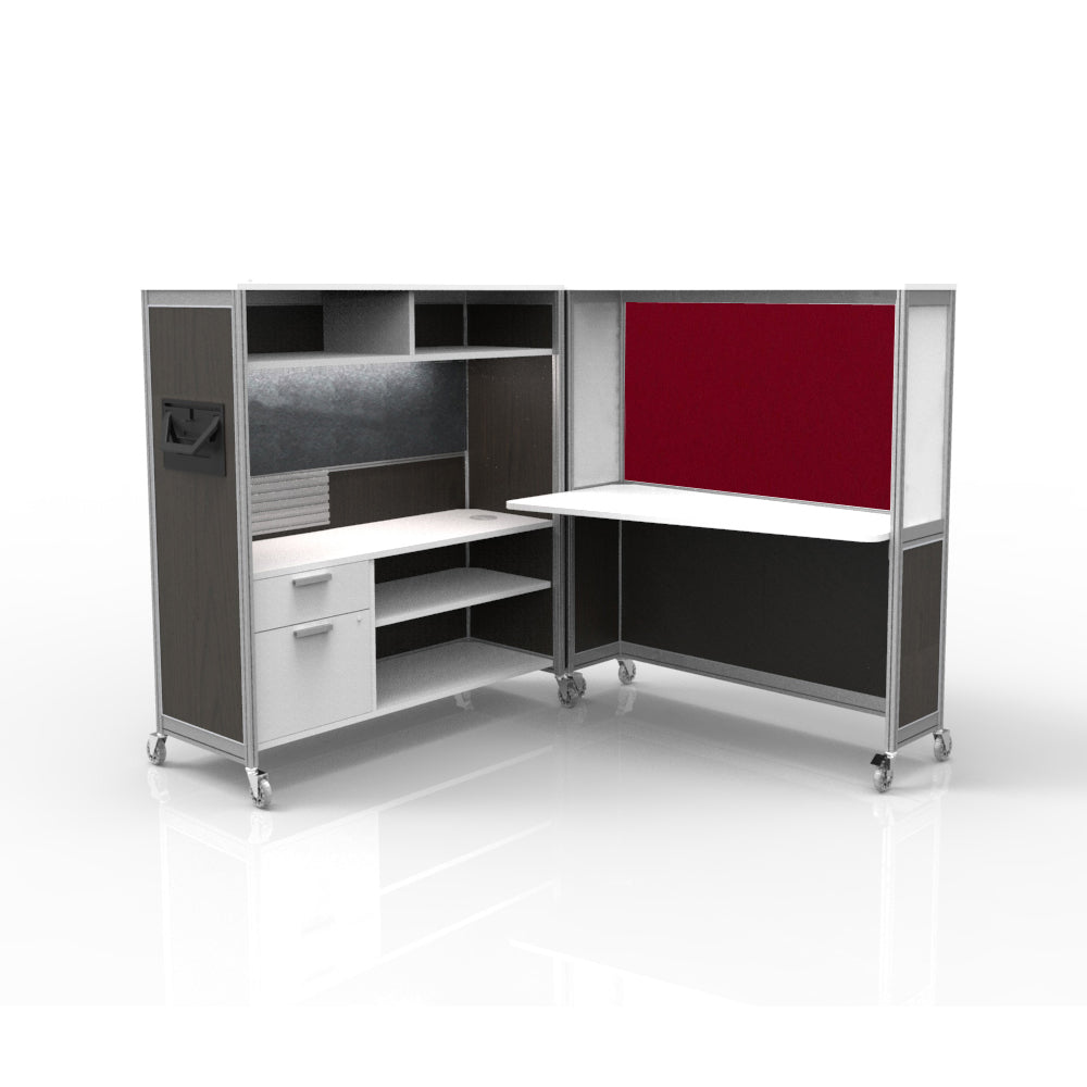 Mobile Folding Cubicle Desk Enhanced