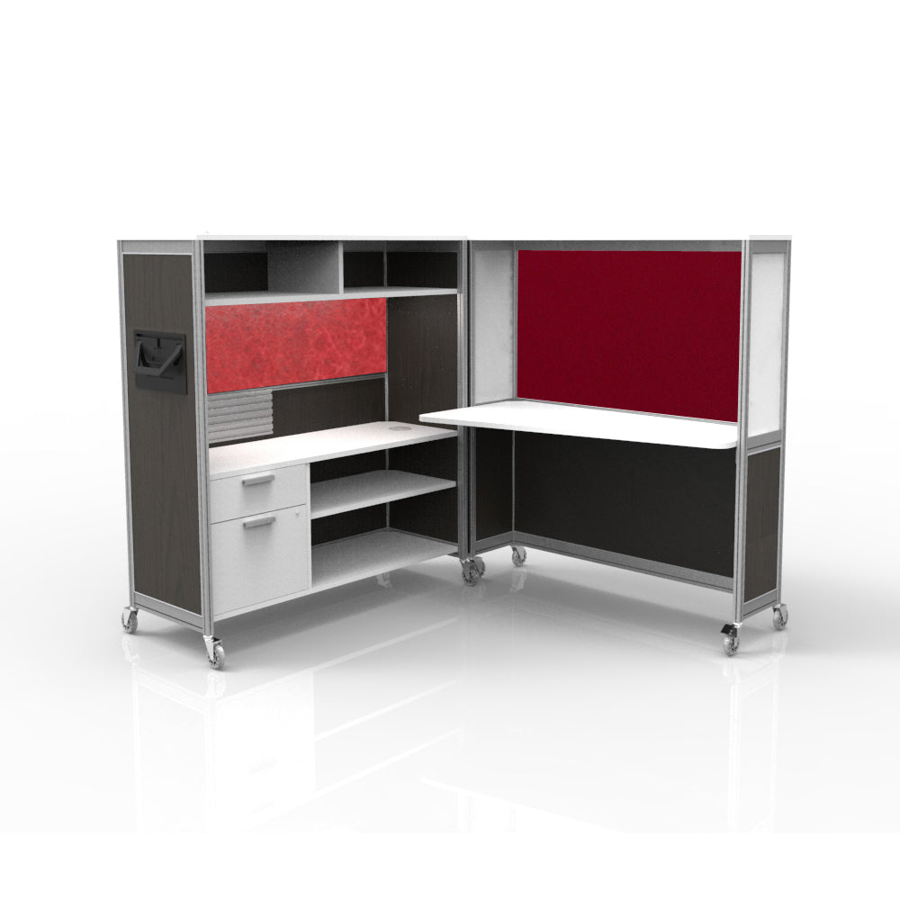 Mobile Folding Cubicle Desk Enhanced