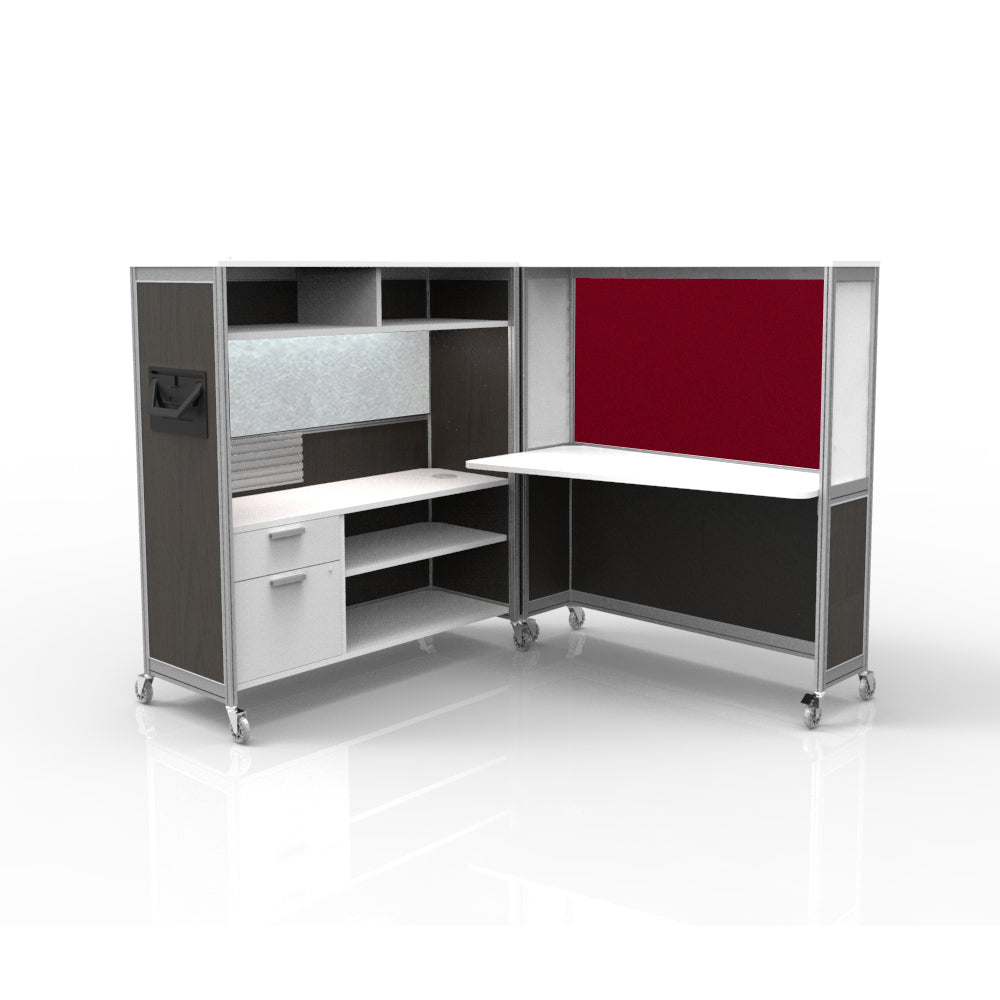 Mobile Folding Cubicle Desk Enhanced