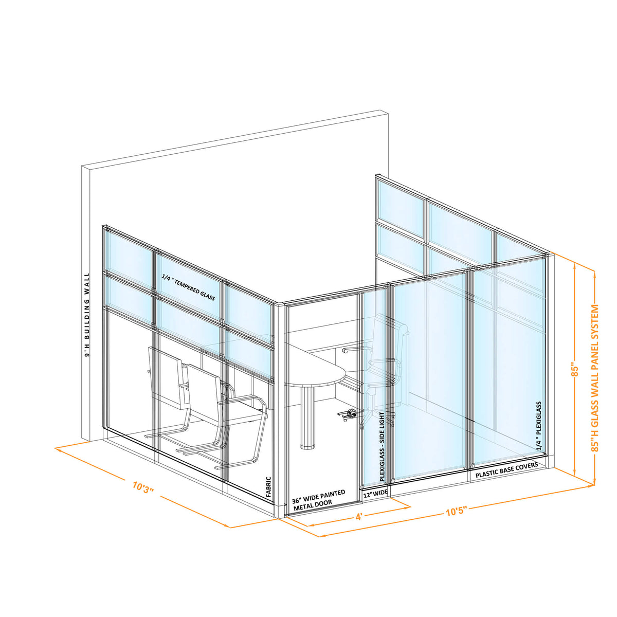Modular Office Partitions U-Shape 85H