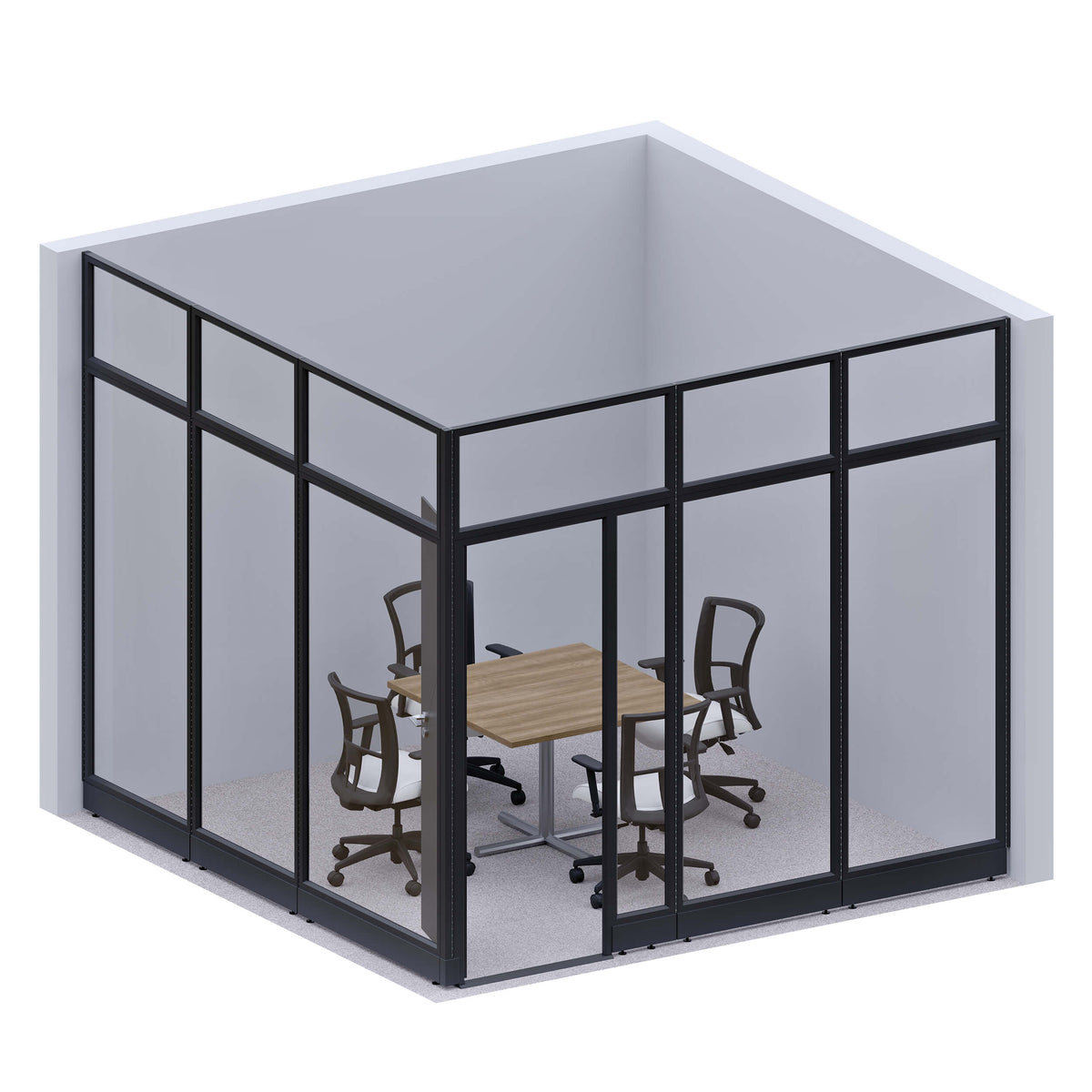 Modular Conference Room Partitions L-Shape 107H