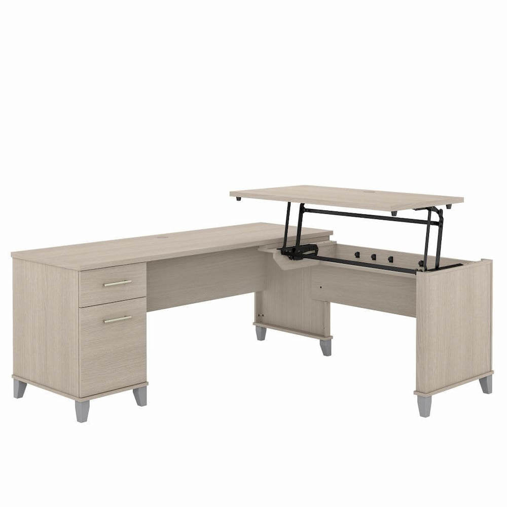 L Shaped Height Adjustable Desk