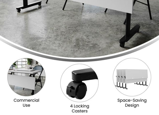 Training Table with T-Legs 72x24 Gray and Black