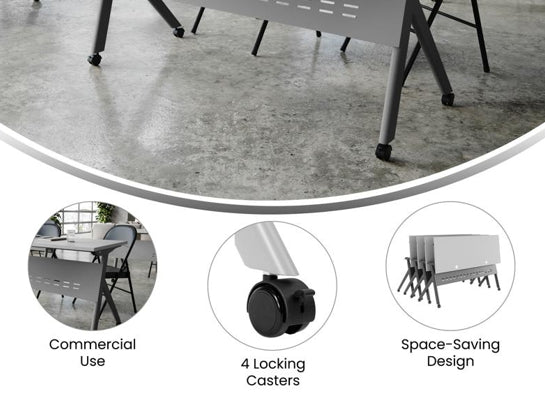 Training Table with X-Legs 60x24 Gray and Gray