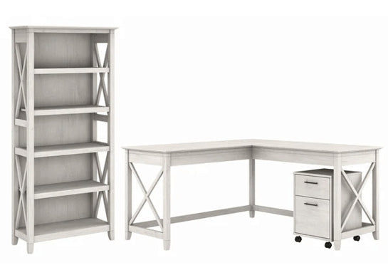 L-Shaped Desk 3 Piece Furniture Set