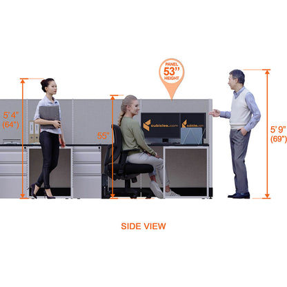 L-Shaped Cubicles 53H 2-Pack Bullpen Non-Powered