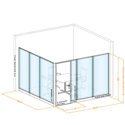 Modular Conference Room Partitions L-Shape 85H
