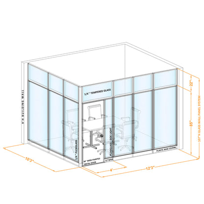Modular Conference Room Partitions L-Shape 107H