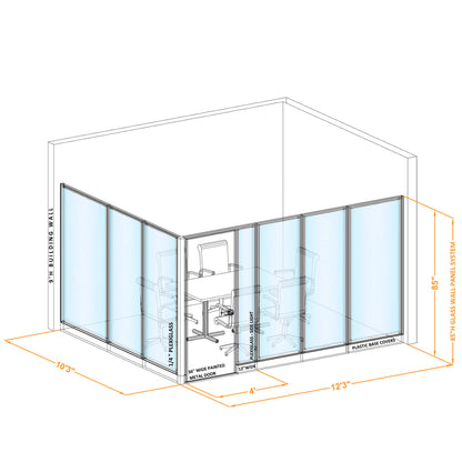 Modular Conference Room Partitions L-Shape 85H