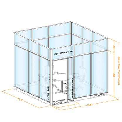 Modular Conference Room Partitions O-Shape 107H