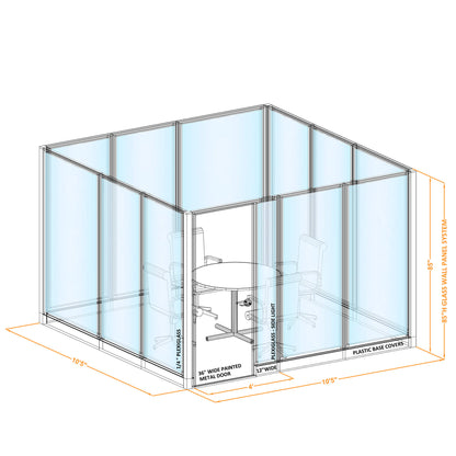Modular Conference Room Partitions O-Shape 85H