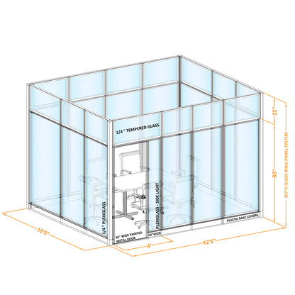 Modular Conference Room Partitions O-Shape 107H