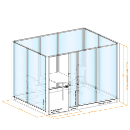 Modular Conference Room Partitions O-Shape 85H