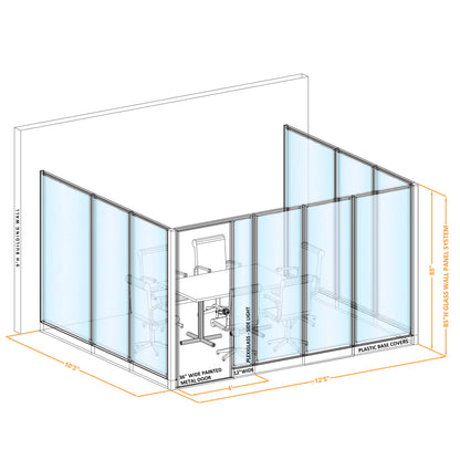 Modular Conference Room Partitions U-Shape 85H