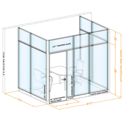 Modular Conference Room Partitions U-Shape 107H