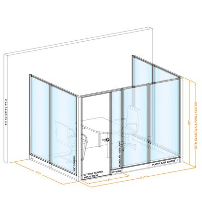 Modular Conference Room Partitions U-Shape 85H
