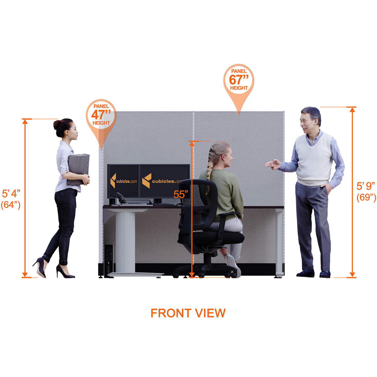 Cubicle Desks L-Shaped 2-Pack Powered