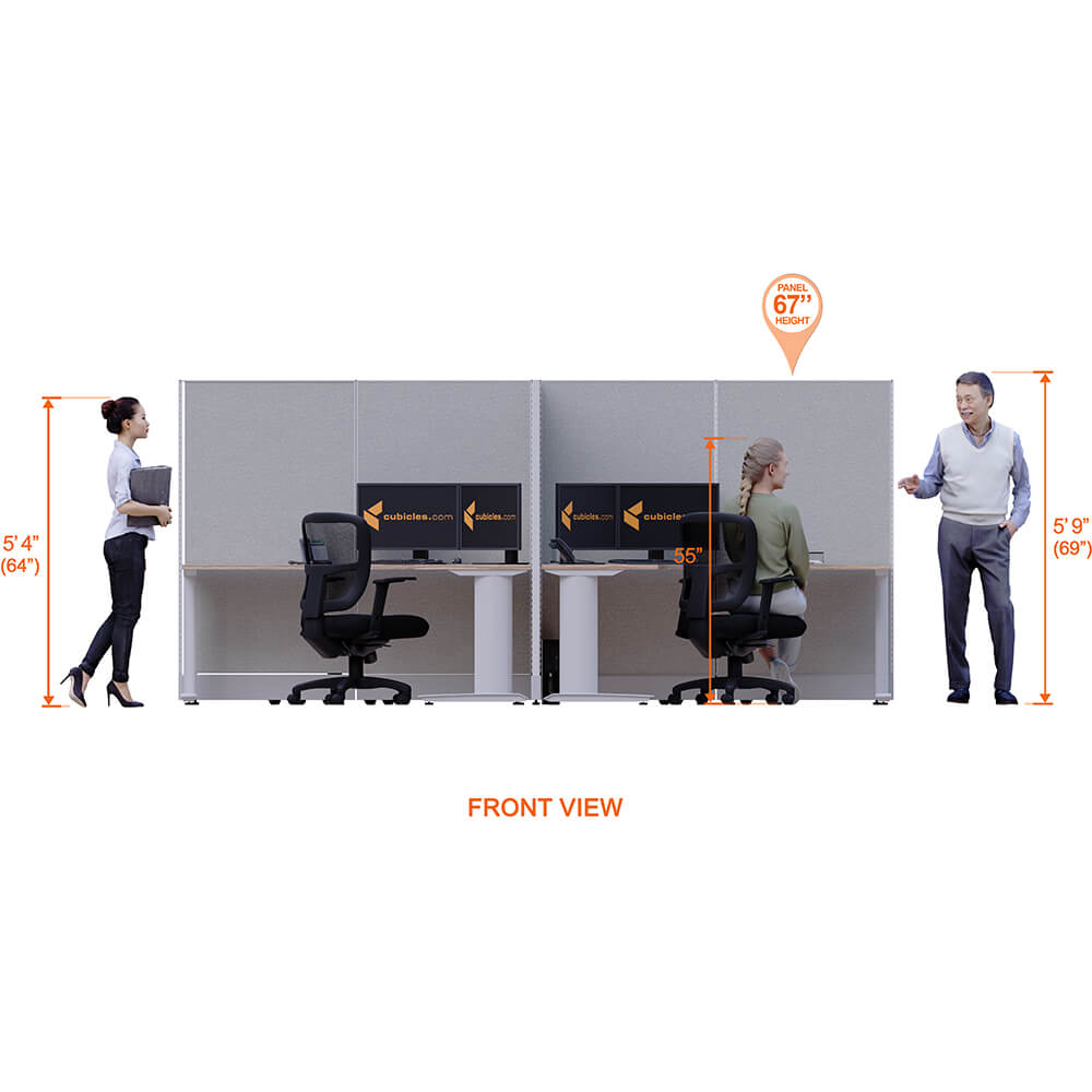 Cubicle Desks 4-Pack X-Shape Powered