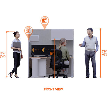 Cubicle Desks With Storage L-Shaped 2-Pack Non-Powered