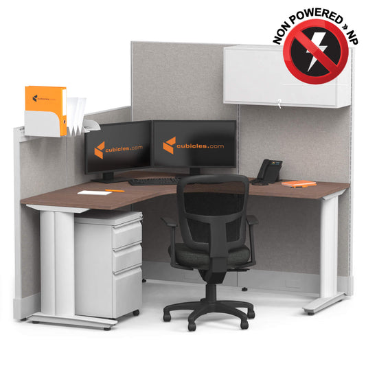 Cubicle Desks With Storage L-Shaped Non-Powered