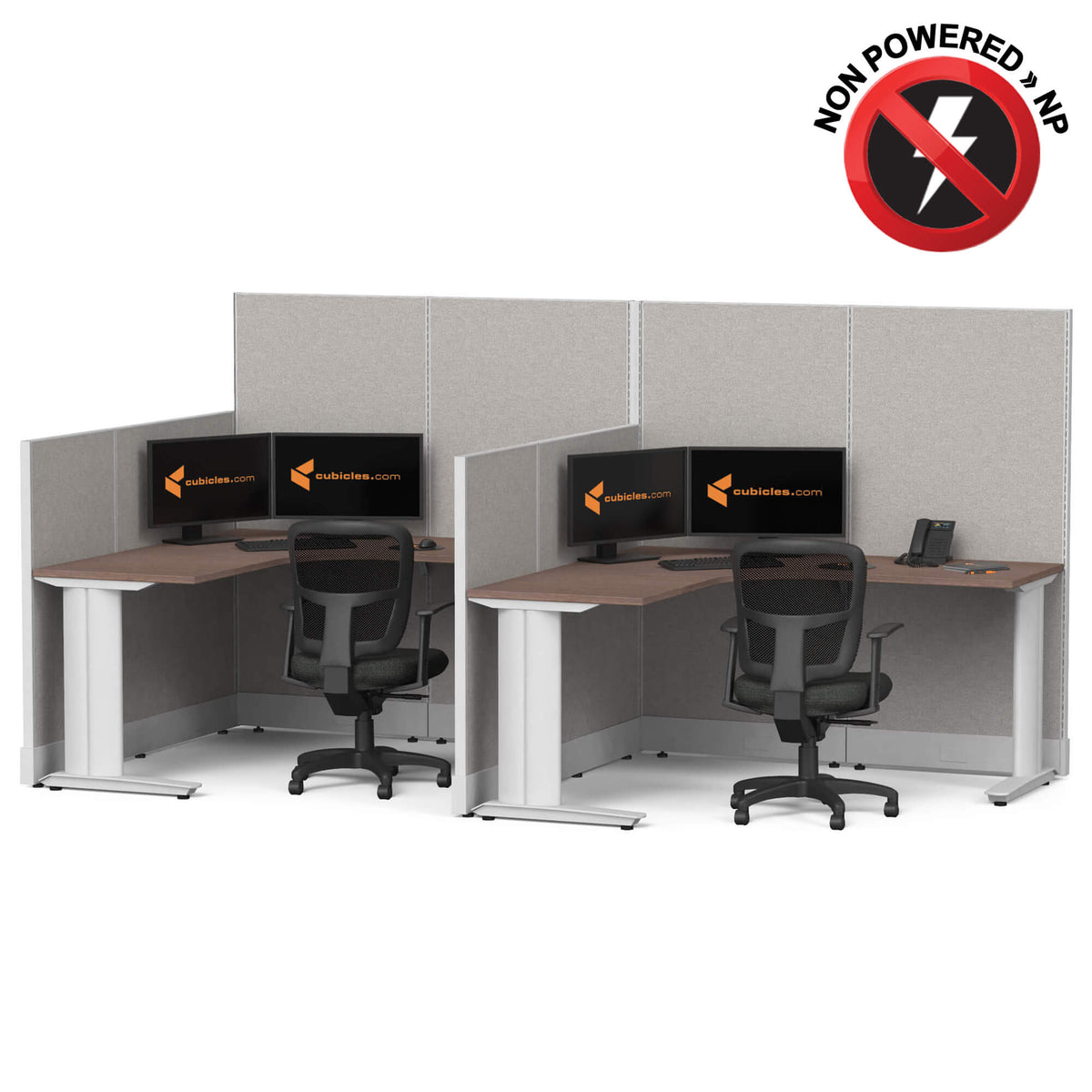 Cubicle Desks L-Shaped 2-Pack Non-Powered